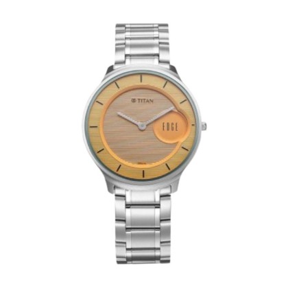 Titan Edge Murals 1843SM05 Yellow Dial Stainless Steel Strap Analog Men Watch